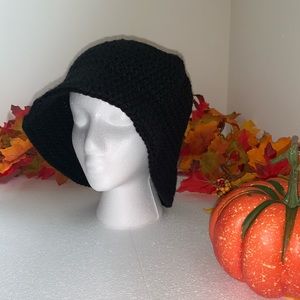 Black Crocheted Bucket Hat